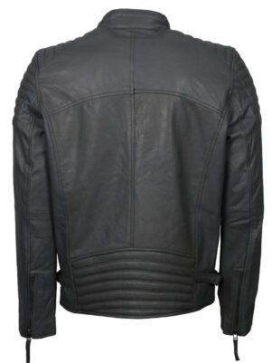 Men's Grey Fashion Leather Jacket