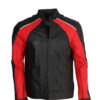 Red and Black Men Biker Jacket