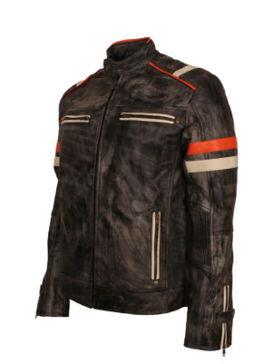 Retro Distressed Leather Biker Jacket
