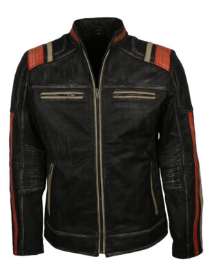 Men's Retro Distressed Leather Jacket