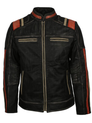 Men's Retro Distressed Leather Jacket