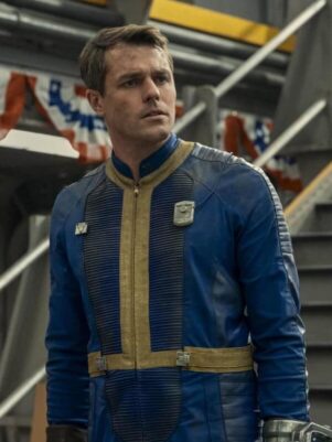 Fallout Chet Dave Register Blue Leather Jacket