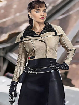 Solo A Star Wars Story Qira Emilia Clarke Beige Jacket
