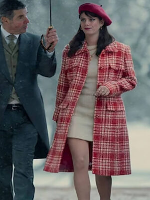 Susie Glass The Gentlemen 2024 red and White Coat