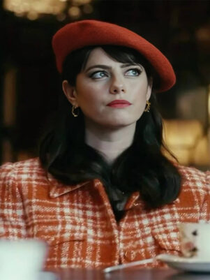 Susie Glass The Gentlemen 2024 red and White Coat