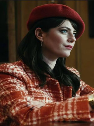 Susie Glass The Gentlemen 2024 red and White Coat