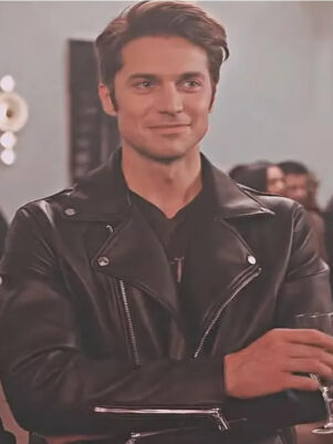 Tv series Emily in Paris S02 Gabriel Black Leather Jacket