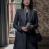 Caitriona Balfe Outlander S3 Caitriona Balfe Grey Wool Coat