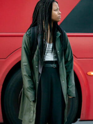 Tv Series Industry Harper Stern Green Leather Coat