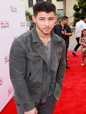 Nick Jonas Grey Sued Jacket