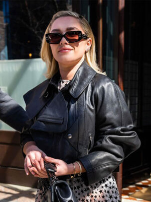 Florence Pugh Leather Jacket