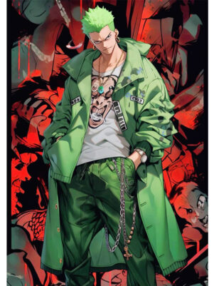 Zoro One Piece Green Coat