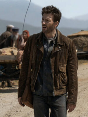 Chris Evans Ghosted Brown Jacket
