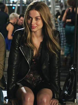 Ana de Armas Ghosted Leather Jacket