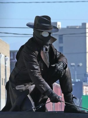 Spider Noir Leather Coat