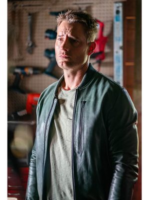 Justin Hartley Tracker Green Leather Jacket