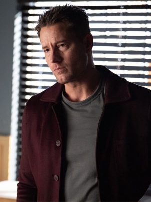 Justin Hartley Tracker Maroon Jacket