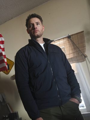 Justin Hartley Tracker Blue Parachute Jacket