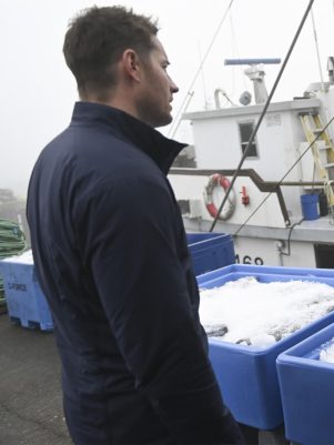Justin Hartley Tracker Blue Parachute Jacket