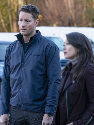 Justin Hartley Tracker Blue Parachute Jacket