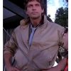 David Hasselhoff Knight Rider Beige Cotton Bomber Jacket