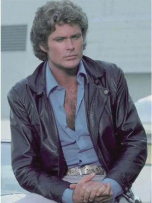 Knight Rider David Hasselhoff Black Leather Jacket