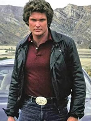 Knight Rider David Hasselhoff Black Leather Jacket