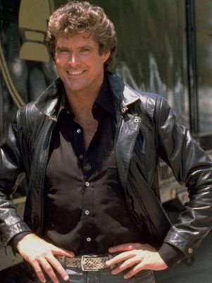 Knight Rider David Hasselhoff Black Leather Jacket